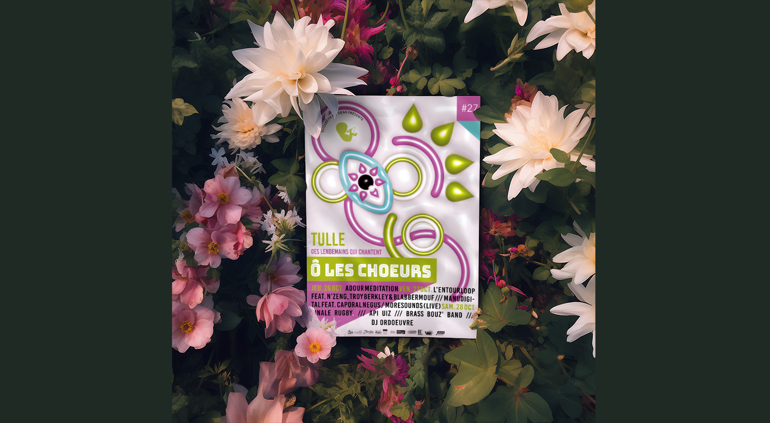 Free Poster in Flowers mockup